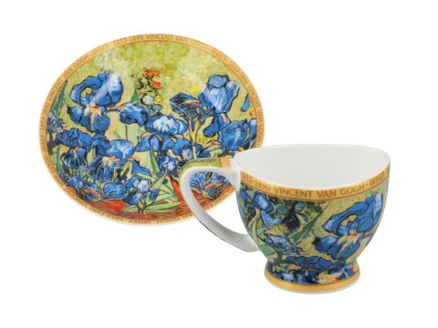 Filiżanka espresso PREMIUM - Van Gogh, Irysy - Porcelana w eleganckim kuferku