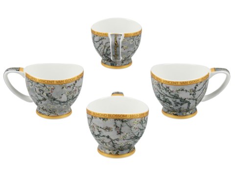 Filiżanka espresso PREMIUM - Van Gogh, Kwitnący Migdałowiec - Porcelana w eleganckim kuferku