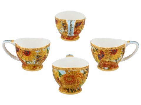 Filiżanka espresso PREMIUM - Van Gogh, Słoneczniki - Porcelana w eleganckim kuferku