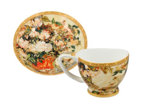 Filiżanka espresso premium Van Gogh - Wazon z różami PORCELANA