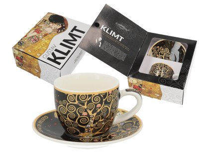 Filiżanka espresso - Klimt, Drzewo życia - Porcelana w eleganckim pudełku