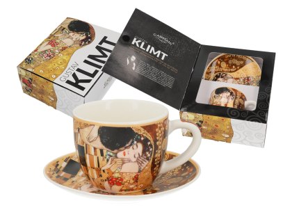 Filiżanka espresso - Klimt, Pocałunek - Porcelana w eleganckim pudełku