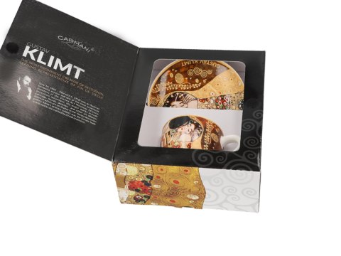 Filiżanka espresso - Klimt, Pocałunek - Porcelana w eleganckim pudełku