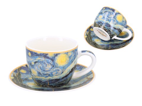 Filiżanka espresso - Van Gogh, Gwiaździsta noc - Porcelana w eleganckim pudełku