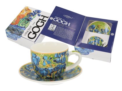 Filiżanka espresso - Van Gogh, Irysy - Porcelana w eleganckim pudełku