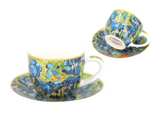 Filiżanka espresso - Van Gogh, Irysy - Porcelana w eleganckim pudełku