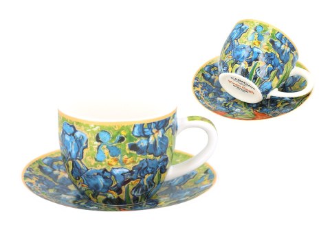 Filiżanka espresso - Van Gogh, Irysy - Porcelana w eleganckim pudełku
