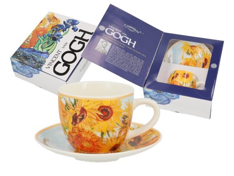 Filiżanka espresso - Van Gogh, Słoneczniki - Porcelana w eleganckim pudełku