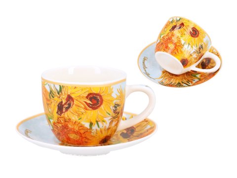 Filiżanka espresso - Van Gogh, Słoneczniki - Porcelana w eleganckim pudełku