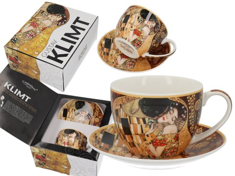 Filiżanka duża - Klimt, Pocałunek - Porcelana w eleganckim pudełku