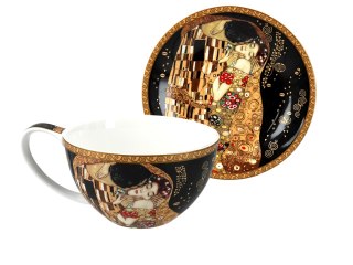 Filiżanka duża - Klimt - Pocałunek - Porcelana w okrągłym pudełk