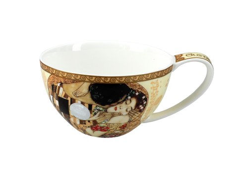 Filiżanka duża - Klimt - Pocałunek - Porcelana w okrągłym pudełk