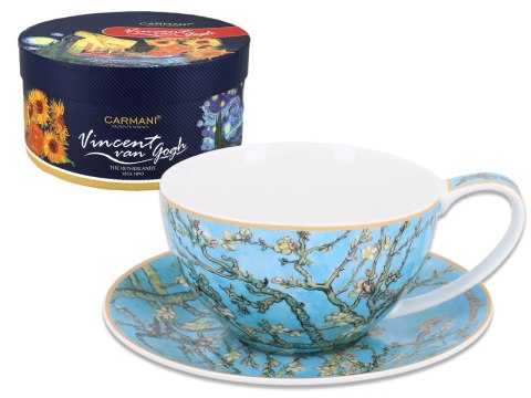 Filiżanka duża - Van Gogh, Kwitnący Migdałowiec - Porcelana w okrągłym pudełku