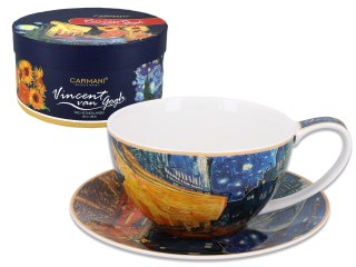 Filiżanka duża - Van Gogh, Taras Kawiarni Nocą - Porcelana w okrągłym pudełku