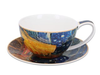Filiżanka duża - Van Gogh, Taras Kawiarni Nocą - Porcelana w okrągłym pudełku