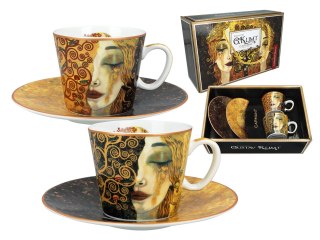 Komplet 2 filiżanek espresso PREMIUM - Klimt, Złote łzy PORCELANA