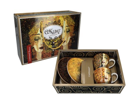 Komplet 2 dużych filiżanek premium - Klimt, Złote Łzy PORCELANA