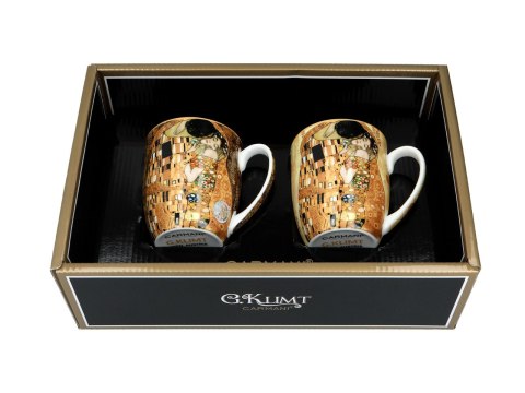 Komplet kubków PREMIUM - Klimt, Pocałunek - Porcelana w eleganckim kuferku