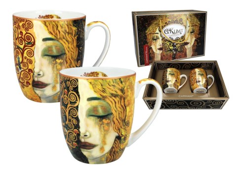 Komplet kubków PREMIUM - Klimt, Złote łzy - Porcelana w eleganckim kuferku