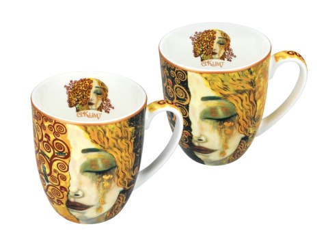 Komplet kubków PREMIUM - Klimt, Złote łzy - Porcelana w eleganckim kuferku