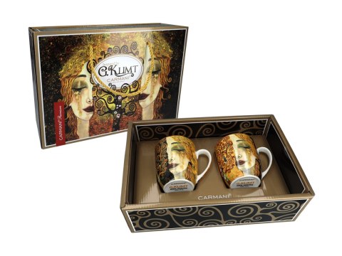 Komplet kubków PREMIUM - Klimt, Złote łzy - Porcelana w eleganckim kuferku