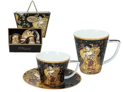 Komplet filiżanka i kubek PREMIUM - Klimt, Adela - Porcelana w kuferku