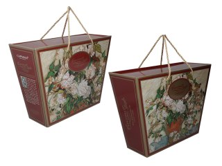 Komplet filiżanka i kubek PREMIUM - Van Gogh, Wazon z różami - Porcelana w kuferku