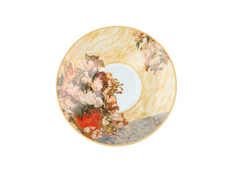 Komplet filiżanka i kubek PREMIUM - Van Gogh, Wazon z różami - Porcelana w kuferku