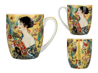 Kubek w pięknym pudełku - Klimt, Dama z wachlarzem