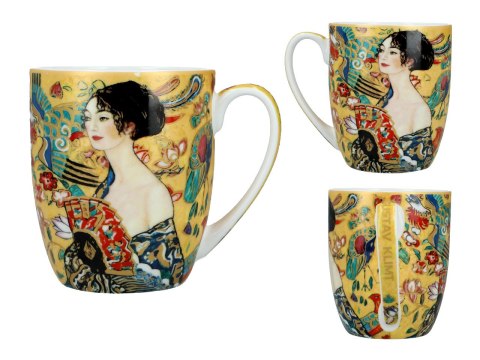 Kubek w pięknym pudełku - Klimt, Dama z wachlarzem