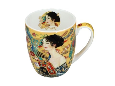 Kubek w pięknym pudełku - Klimt, Dama z wachlarzem