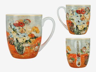 Kubek w pięknym pudełku - Van Gogh, Róże i zawilce