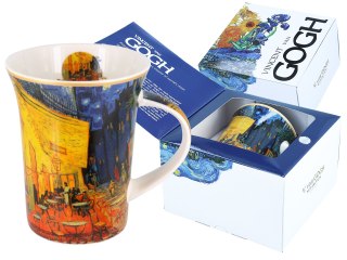 Kubek - Van Gogh, Taras kawiarni w nocy - Porcelana w eleganckim pudełku