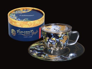 Filiżanka espresso premium szklana - V. Van Gogh. Irysy