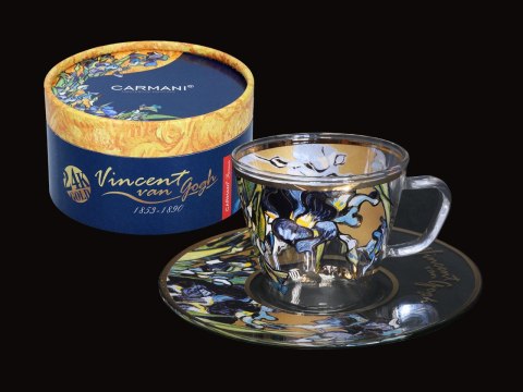 Filiżanka espresso premium szklana - V. Van Gogh. Irysy