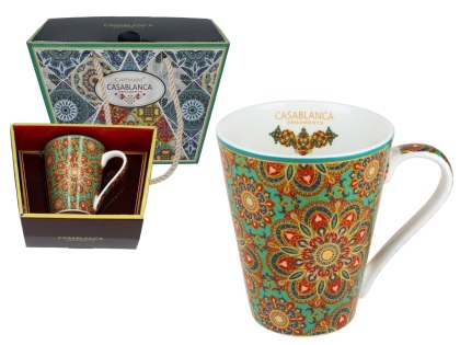 Kubek PREMIUM w kuferku MAROKAŃSKI STYL - porcelana