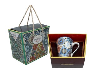 Kubek PREMIUM w kuferku MAROKAŃSKI STYL - porcelana