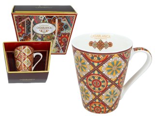 Kubek PREMIUM w kuferku MAROKAŃSKI STYL - porcelana