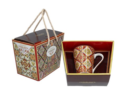 Kubek PREMIUM w kuferku MAROKAŃSKI STYL - porcelana