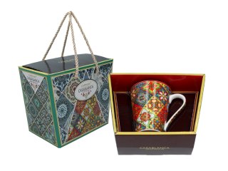 Kubek PREMIUM w kuferku MAROKAŃSKI STYL - porcelana
