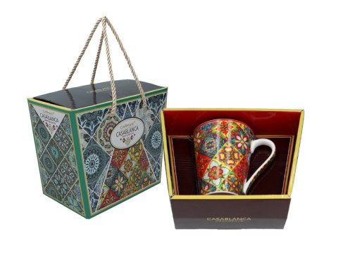 Kubek PREMIUM w kuferku MAROKAŃSKI STYL - porcelana