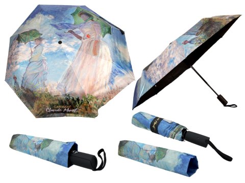 Parasol automat, składany - C. Monet, Kobieta z Parasolem (dekoracja na wierzchu) (CARMANI)